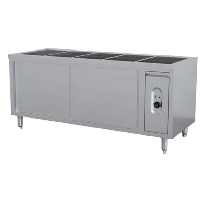 Five-Compartment Sliding-Door Insulated Food Serving Counter